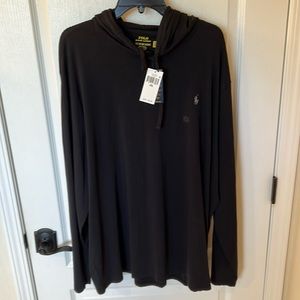 Ralph Lauren New with Tags Long Sleeve Hooded Pullover in Black Size XXL